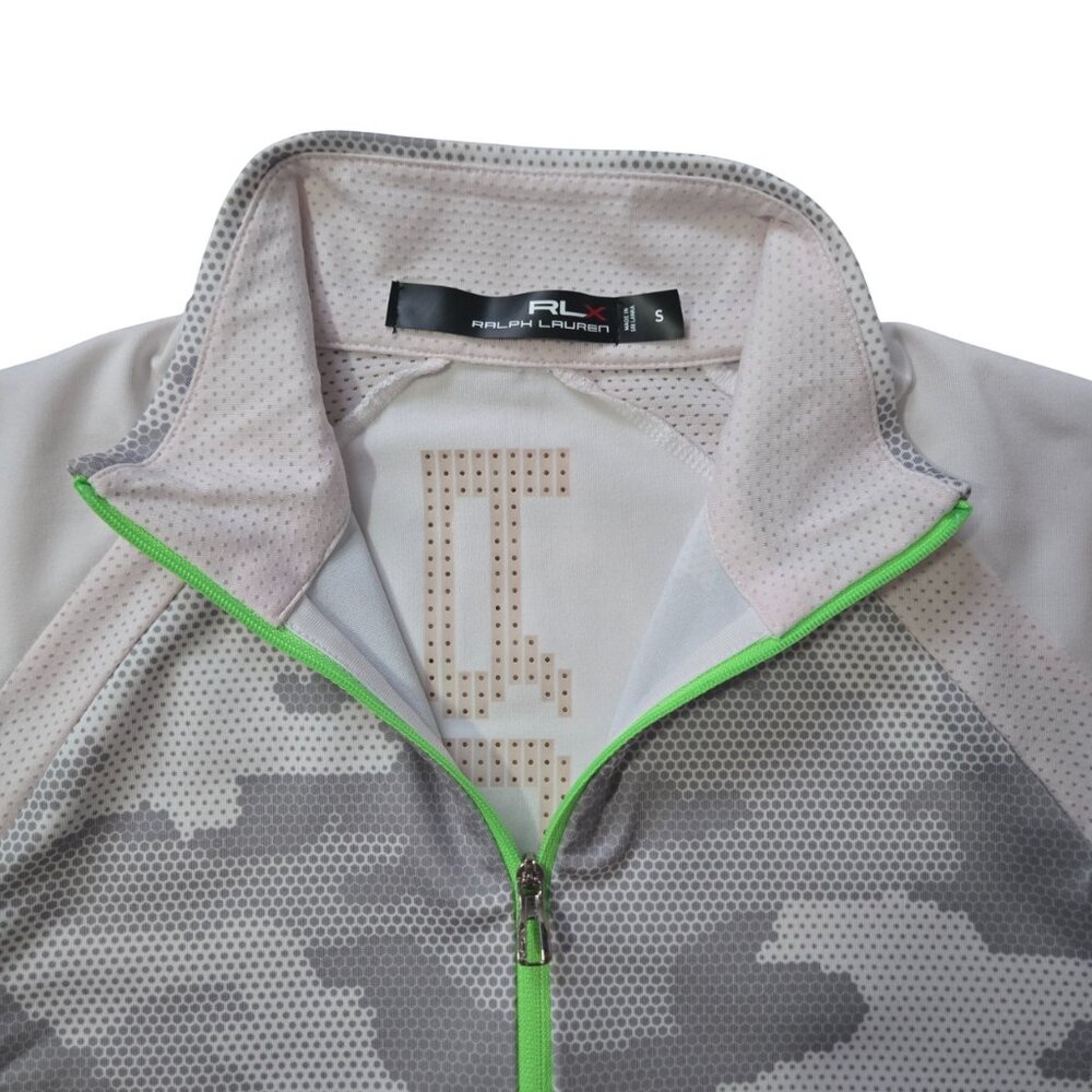 RLX Ralph Lauren S Fits 4-6 Gray White Slim Top 1/4 Zip Golf Beach - Picture 4 of 11